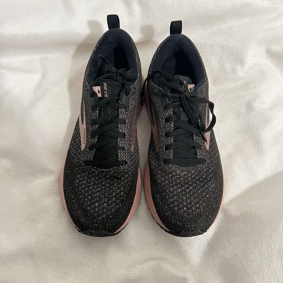 Brooks Revel 4 Sneakers Womens Size 7.5 Black Rose Gold Running Gym Energize - Picture 5 of 9